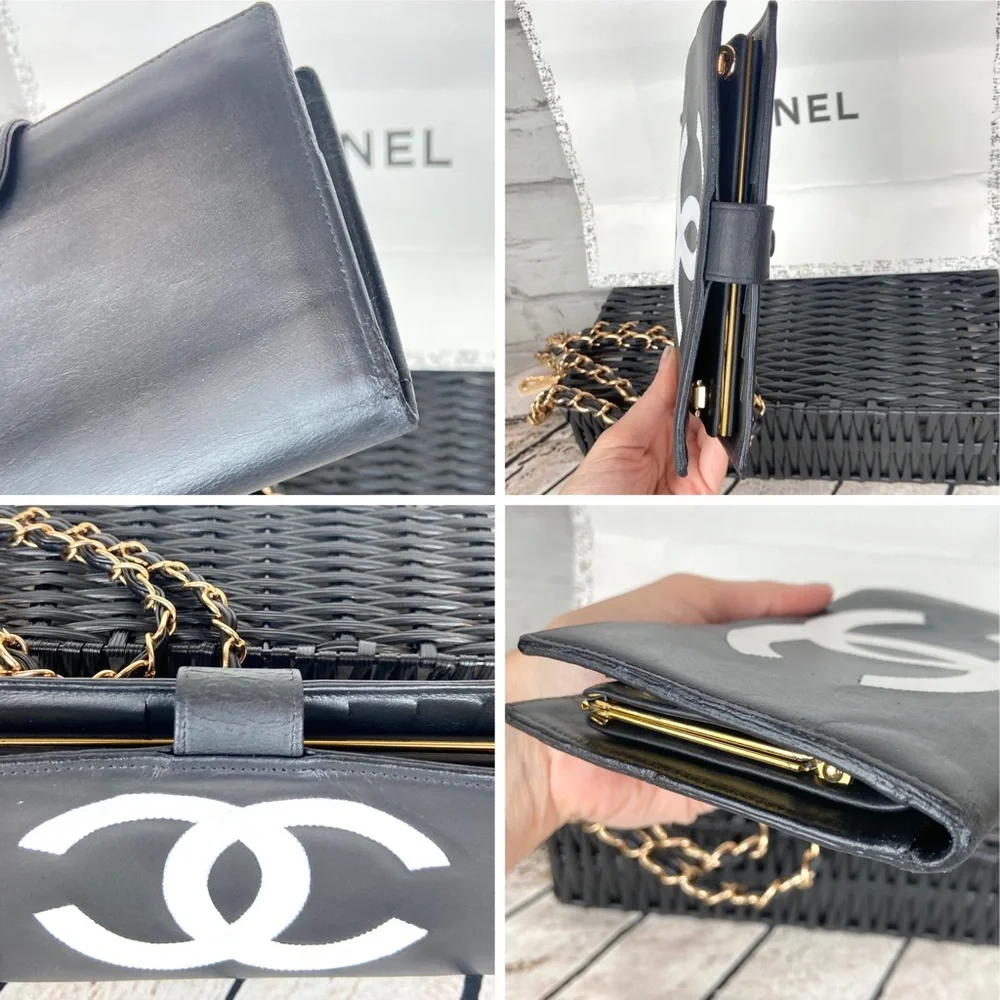 CHANEL leather wallet crossbody on chain - Picture 14 of 16
